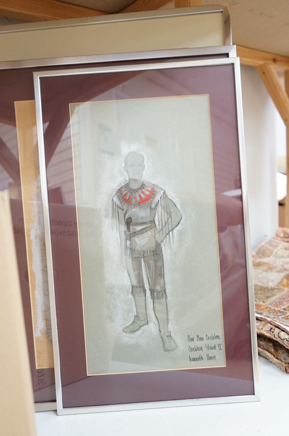 'The Women Pirates' RSC Aldwych, pencil and watercolour costume design, together with various other stage and theatrical designs, all in glazed frames. Condition - varies